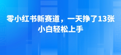 小红书新赛道，一天挣了13张，小白轻松上手_抖汇吧