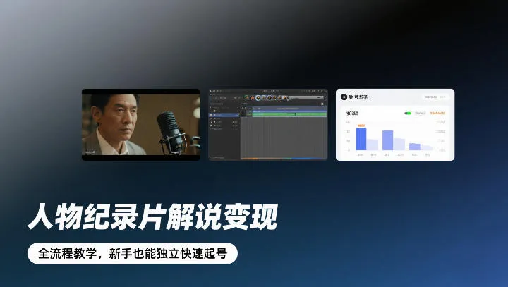 人物纪录片解说变现,全流程教学,新手也能独立快速起号_抖汇吧