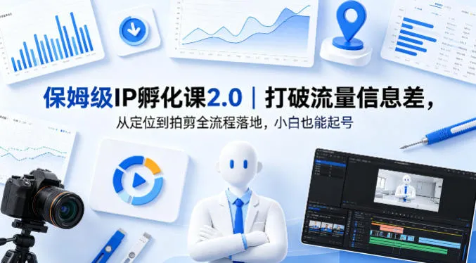 保姆级IP孵化课2.0｜打破流量信息差，从定位到拍剪全流程落地，小白也能起号_抖汇吧