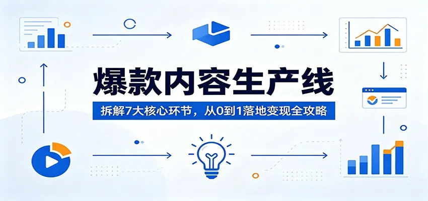 爆款内容生产线：拆解7大核心环节，从0到1落地变现全攻略_抖汇吧
