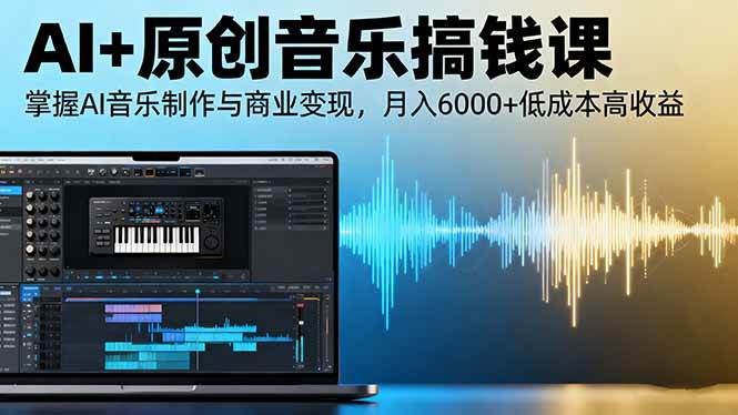 （16324期）AI+原创音乐搞钱课：掌握AI音乐制作与商业变现，月入6000+低成本高收益_抖汇吧