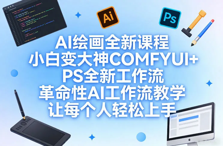 AI绘画全新课程，小白变大神COMFYUI+PS全新工作流，革命性AI工作流教学，让每个人轻松上手_抖汇吧