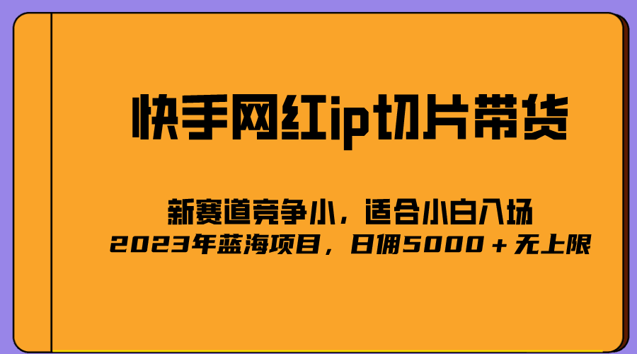 2023爆火的快手网红IP切片，号称日佣5000＋的蓝海项目，二驴的独家授权_抖汇吧