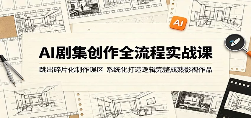 AI剧集创作全流程实战课:跳出碎片化制作误区,系统化打造逻辑完整成熟影视作品_抖汇吧