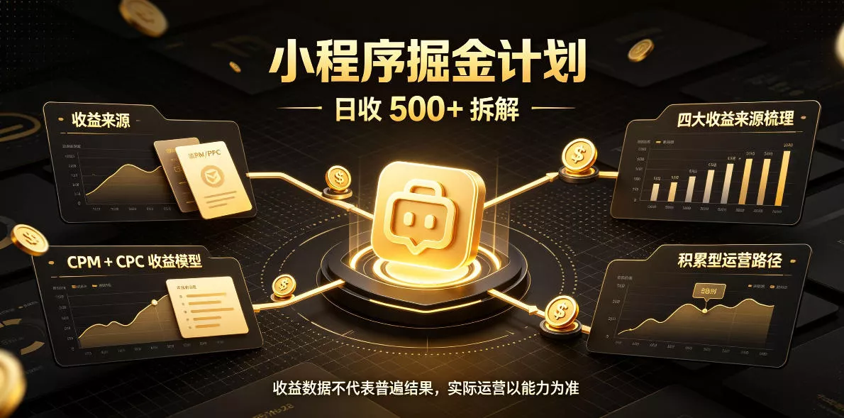 小程序推广计划，日收500+，腾讯官方打款，客户留存率高，收益长期稳定【揭秘】_抖汇吧