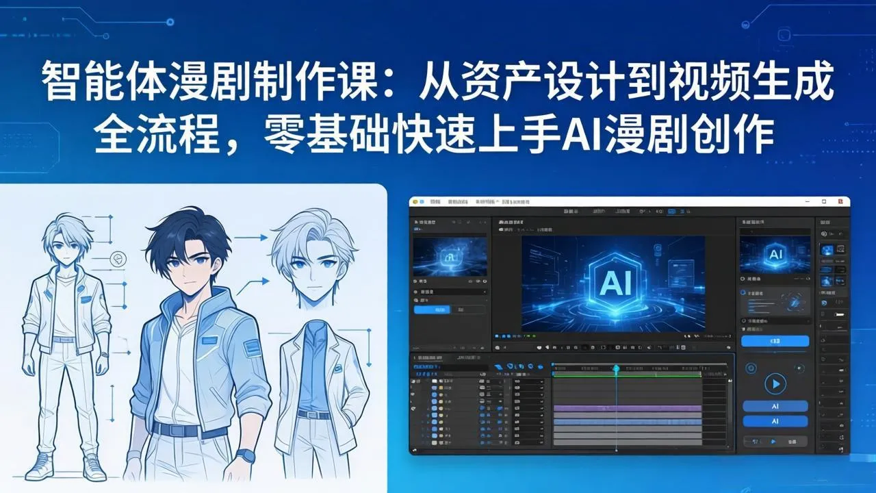智能体漫剧制作课：从资产设计到视频生成全流程，零基础快速上手AI漫剧创作_抖汇吧