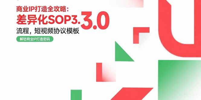 （15486期）商业IP打造全攻略：差异化SOP3.0流程，短视频协议模板，婚恋项目实战案例_抖汇吧