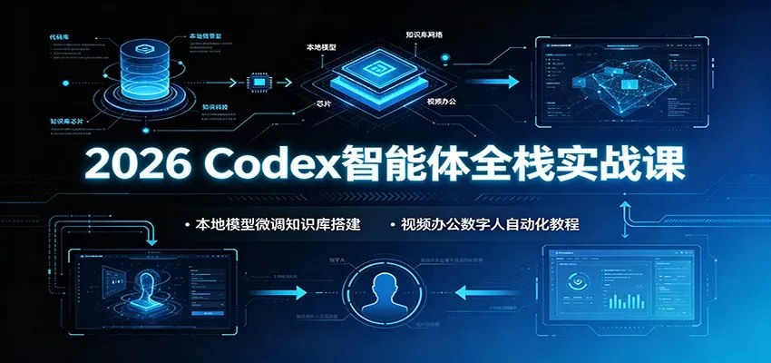 2026 Codex智能体全栈实战课:本地模型微调知识库搭建,视频办公数字人自动化教程_抖汇吧