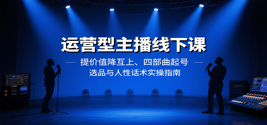 运营型主播线下课：提价值降互上、四部曲起号、选品与人性话术实操指南_抖汇吧
