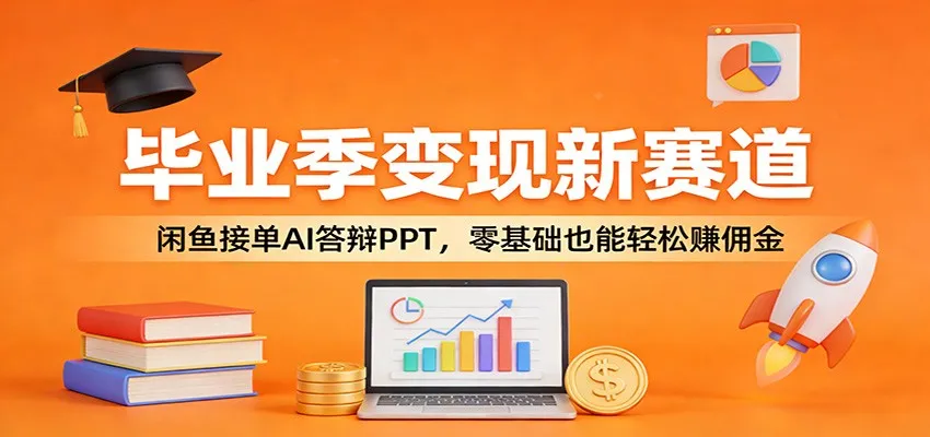 毕业季变现新赛道：闲鱼接单AI答辩PPT，零基础也能轻松赚佣金_抖汇吧