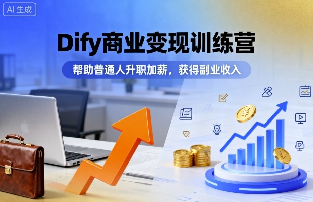 Dify商业变现训练营，帮助普通人升职加薪，获得副业收入_抖汇吧
