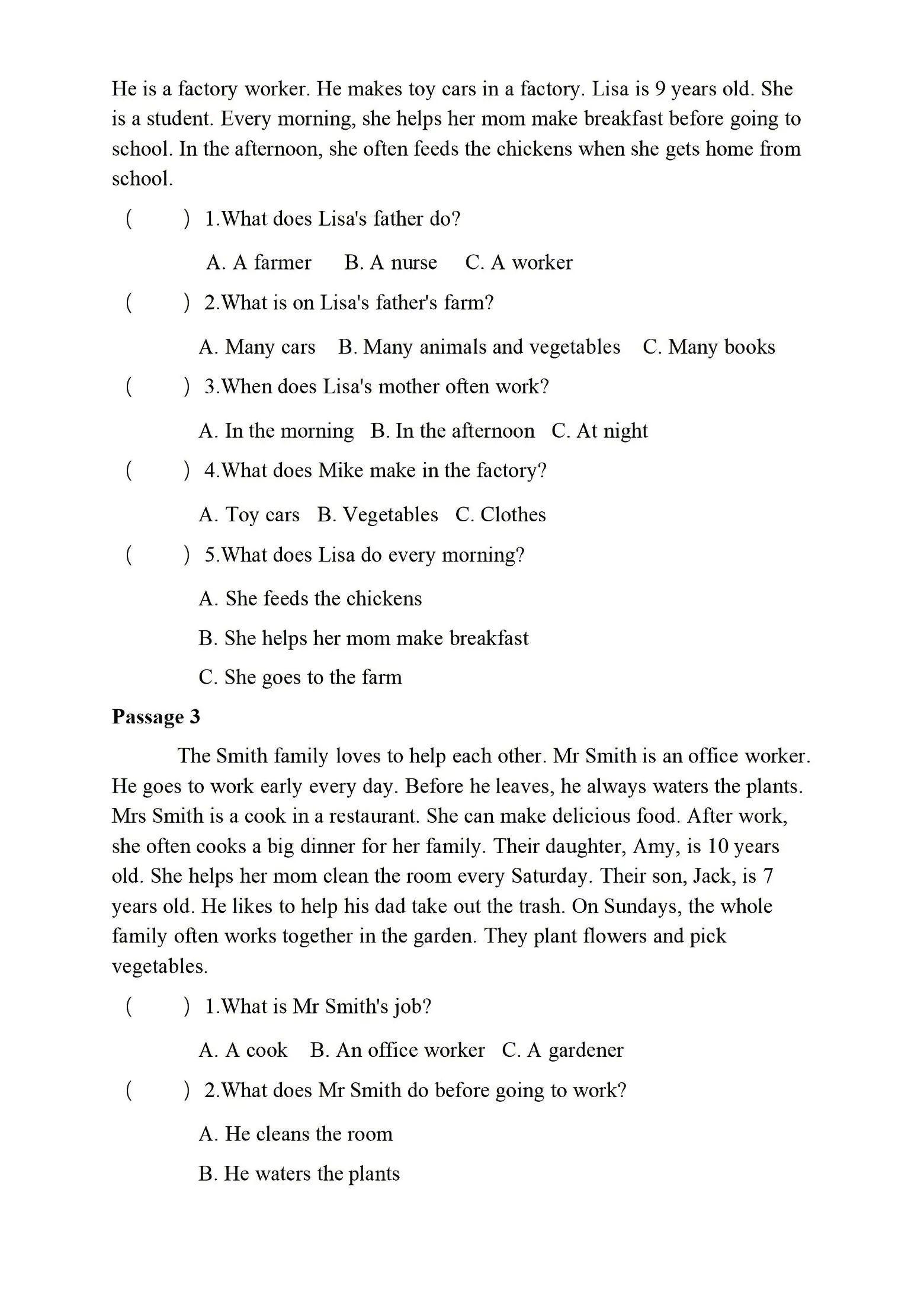 四年级上英语阅读理解重难点专项练习《PEP版》_抖汇吧