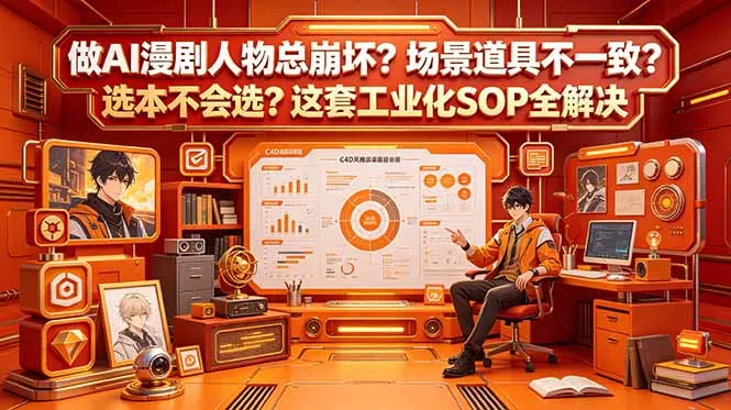 做AI漫剧人物总崩坏？场景道具不一致？选本不会选？这套工业化SOP全解决 (更新_抖汇吧
