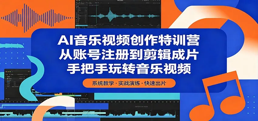 AI音乐视频创作特训营：从账号注册到剪辑成片，手把手玩转音乐视频_抖汇吧
