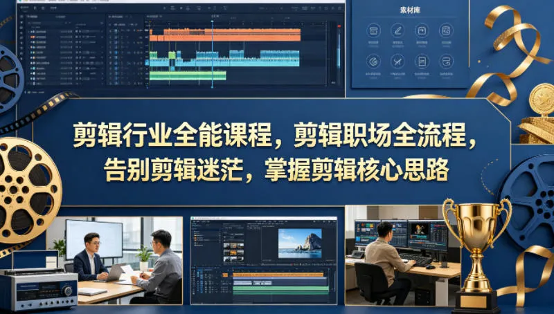 剪辑行业全能课程，剪辑职场全流程，告别剪辑迷茫，掌握剪辑核心思路_抖汇吧