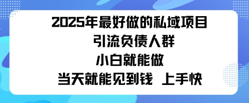2025私域风口：盯紧负债群体，变现猛，不挑人，有手就行当天见钱_抖汇吧