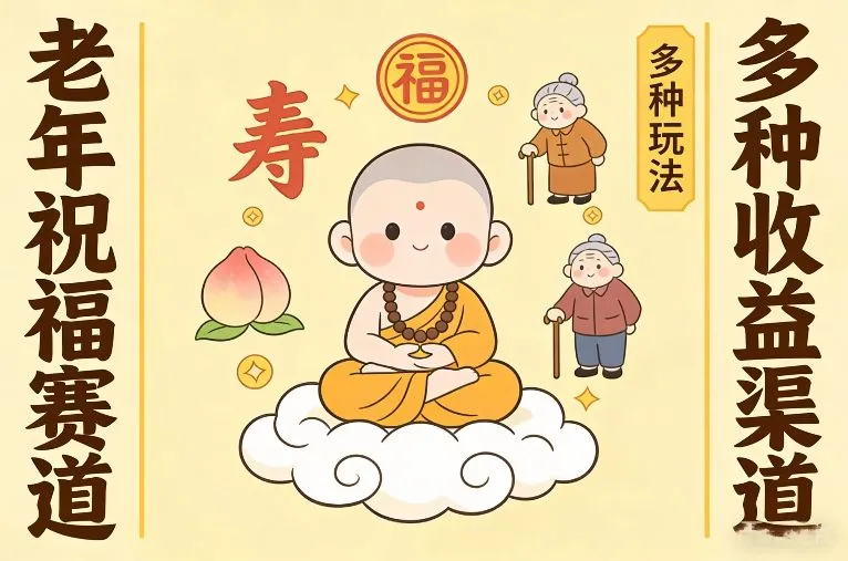 老年祝福赛道，漫画+小佛陀，多种玩法+多种收益渠道【附详细教程】_抖汇吧