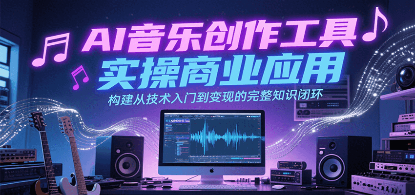 AI音乐创作工具实操商业应用，构建从技术入门到变现的完整知识闭环_抖汇吧
