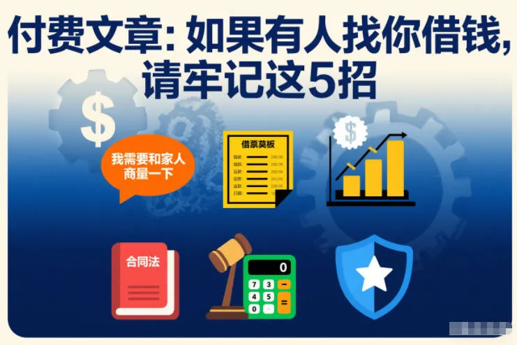 付费文章：如果有人找你借钱，请牢记这5招_抖汇吧