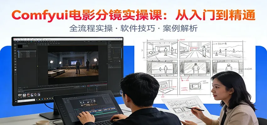 ComfyUI电影分镜实操课:分镜一致性,全流程AI视频制作,零基础也能做专业分镜_抖汇吧