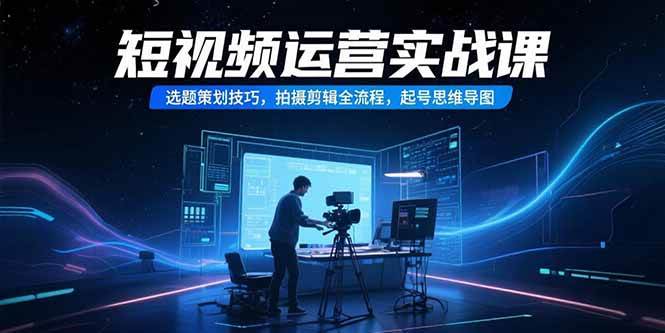 （15375期）短视频运营实战课，选题策划技巧，拍摄剪辑全流程，起号思维导图_抖汇吧