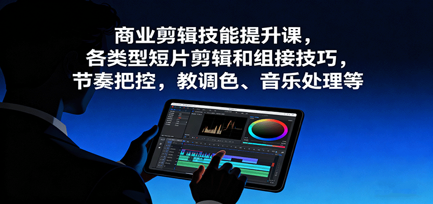 商业剪辑技能提升课，各类型短片剪辑和组接技巧，节奏把控，教调色、音乐处理等_抖汇吧