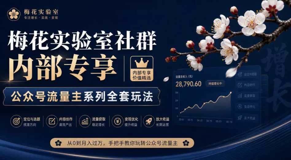 梅花实验室社群内部专享-公众号流量主系列全套玩法_抖汇吧
