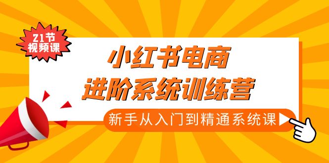 小红书电商进阶系统训练营：新手从入门到精通系统课（21节视频课）_抖汇吧