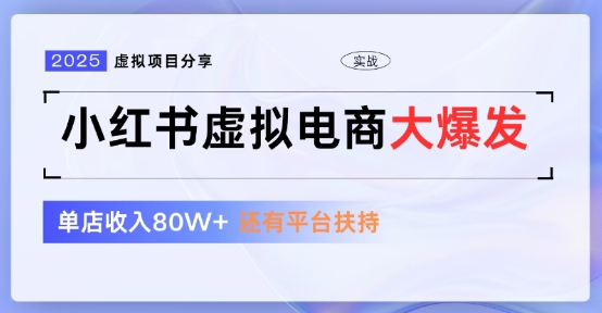 小红书虚拟店铺 蓝海项目 小白轻松一天3张+_抖汇吧
