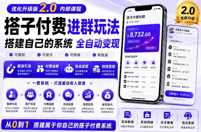 搭建群系统实战项目玩法，搭建整套付费进群系统，实现全天被动收益_抖汇吧