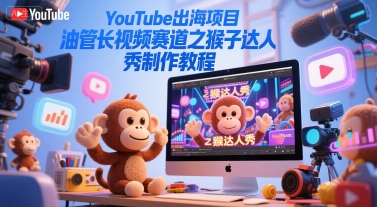 YouTube出海项目，油管长视频赛道之猴子达人秀制作教程_抖汇吧