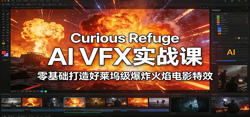图片[1]_Curious Refuge AI VFX实战课，零基础打造好莱坞级爆炸火焰电影特效_抖汇吧