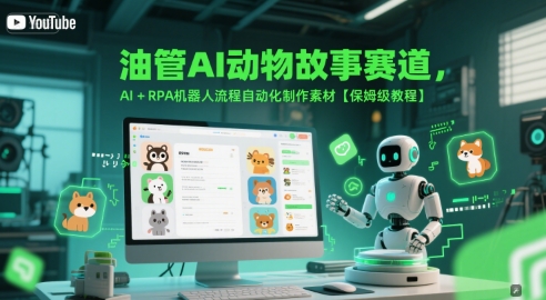 油管AI动物故事赛道，AI+RPA机器人流程自动化制作素材【保姆级教程】_抖汇吧