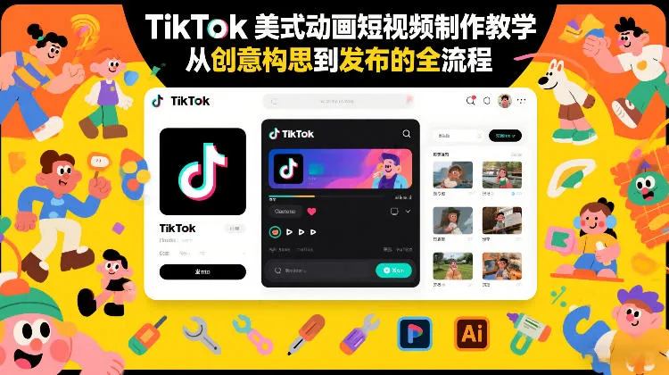 TikTok美式动画短视频制作教学,从创意构思到发布的全流程_抖汇吧