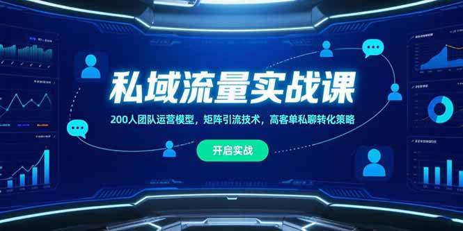 （15403期）私域流量实战课，200人团队运营模型，矩阵引流技术，高客单私聊转化策略_抖汇吧