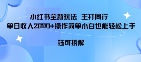 小红书同行项目，单日收益多张小白可轻松上手_抖汇吧