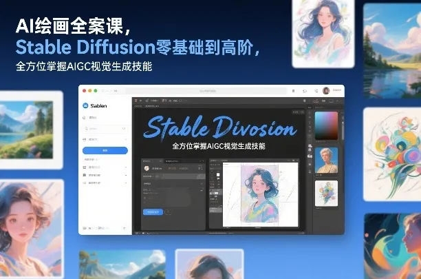 AI绘画全案课，Stable Diffusion零基础到高阶，全方位掌握AIGC视觉生成技能_抖汇吧