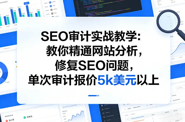 SEO审计实战教学：教你精通网站分析，修复SEO问题，单次审计报价5k美元以上_抖汇吧