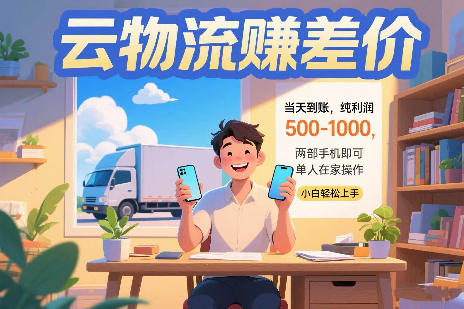 （15492期）云物流赚差价 当天到账纯利润500-1000 两部手机即可 可单人在家操作 小…_抖汇吧