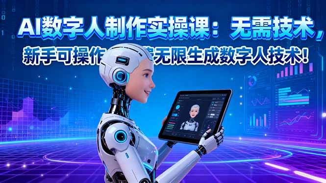 （16376期）AI数字人制作实操课：无需技术，新手可操作，免费无限生成数字人技术！_抖汇吧