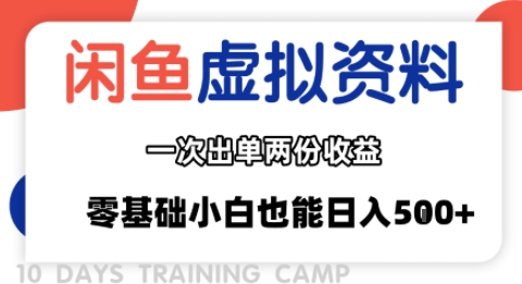 闲鱼虚拟资料新变现玩法，信息差项目，一次出单两份收益，无需囤货，可批量矩阵，零基础小白也能日入多张_抖汇吧