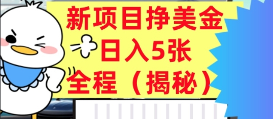 最新挣美金项目，日入5张，全程揭秘，小白也能轻松入手，长久被动收入_抖汇吧