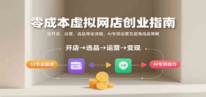 零成本虚拟网店创业指南，含开店、运营、选品等全流程， AI专项运营及蓝海选品策略_抖汇吧