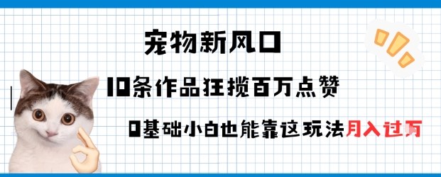 宠物粉暴利新风口0基础小白也能靠这套玩法月入过W_抖汇吧
