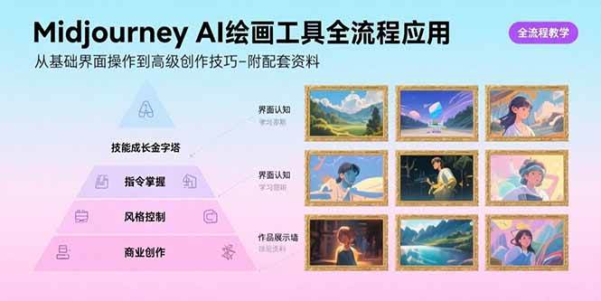 （15628期）Midjourney AI绘画工具全流程应用，从基础界面操作到高级创作-附配套资料_抖汇吧