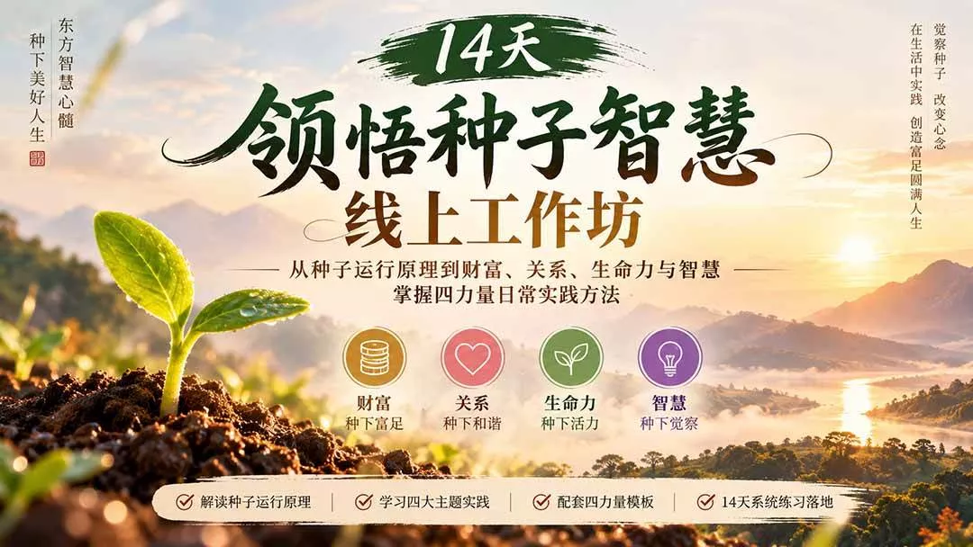 （20756期）14天领悟种子智慧线上工作坊｜从种子运行原理到财富、关系、生命力与智慧，掌握四力量日常实践方法_抖汇吧
