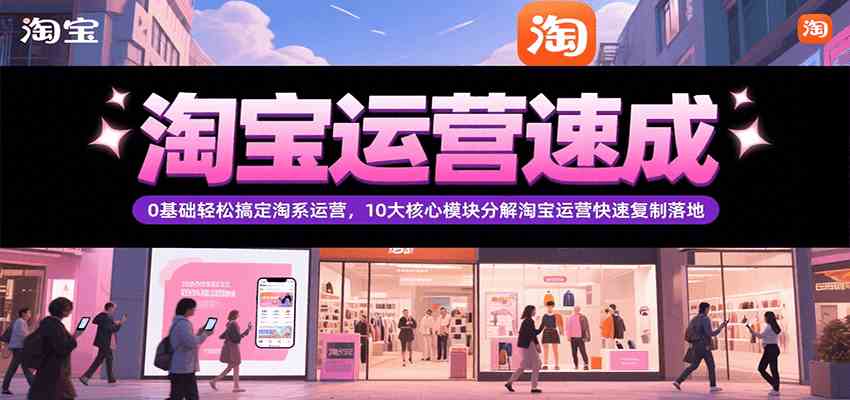 淘宝运营速成，0基础轻松搞定网店运营，10大核心模块分解快速复制落地（更新）_抖汇吧