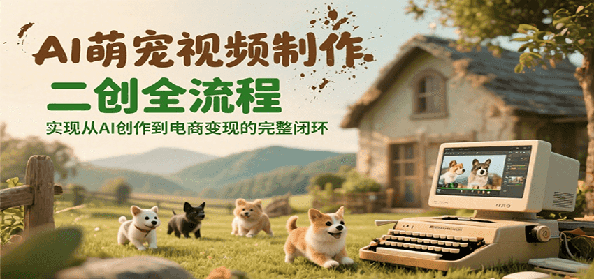 AI萌宠视频制作二创全流程，实现从AI创作到电商变现的完整闭环_抖汇吧