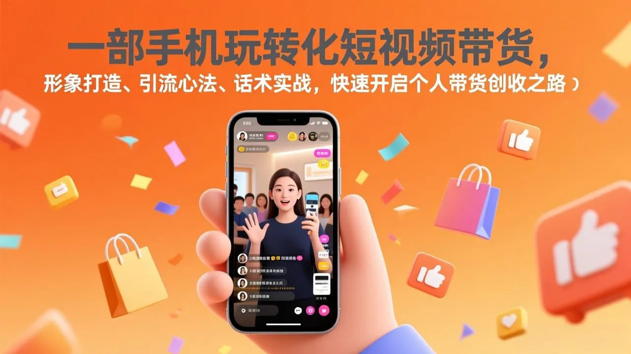 一部手机玩转化短视频带货，形象打造、引流心法、话术实战，快速开启个人带货创收之路_抖汇吧