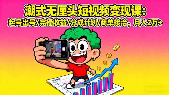 图片[1]_（16023期）潮式无厘头短视频变现课：起号出号/完播收益/分成计划/商单接洽，月入2万+_抖汇吧